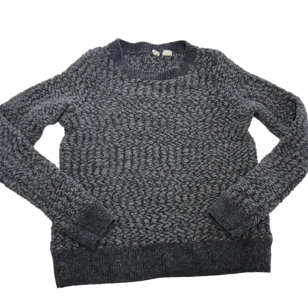 Moth Anthropologie Sweater Women Small Gray Textured‎ Knit Crewneck Pullover - Picture 2 of 9